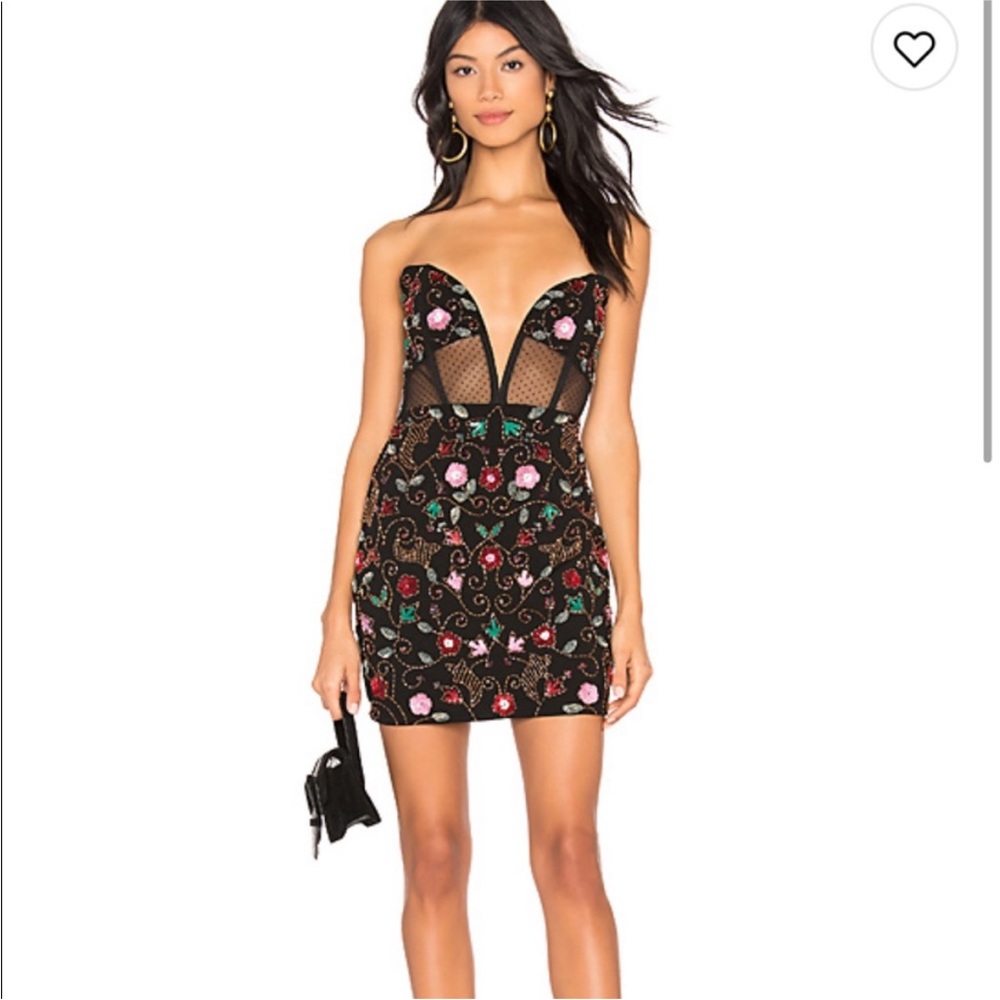 h:ours Revolve Beaded Mini Dress Size S - NWT